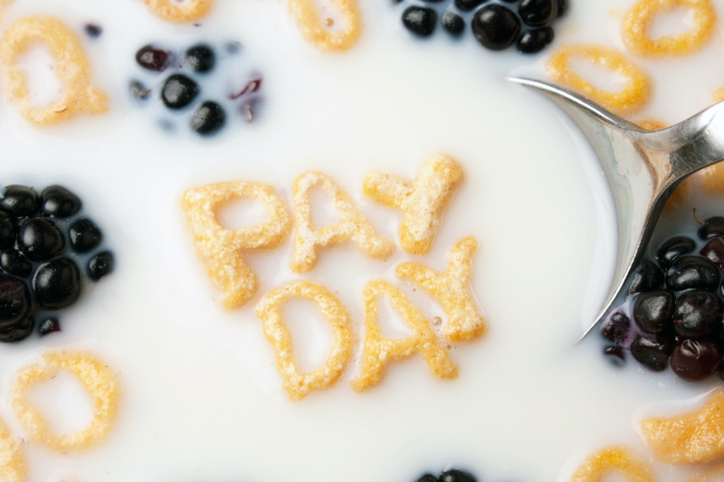 Pay Day Cereal Letters